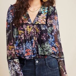 Anthropologie x Vineet Bahl Vivienne Embroidered Floral Blouse (M)
